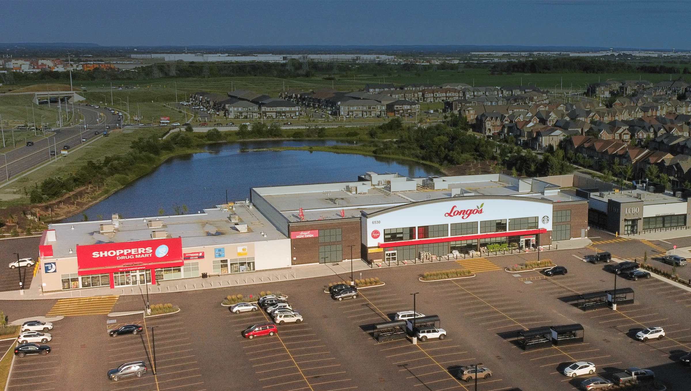 Aerial view of the shops at New Kleinburg Market